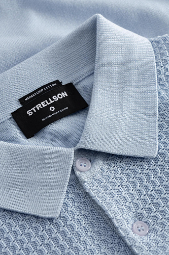 Поло мужское STRELLSON, Светло-голубое
